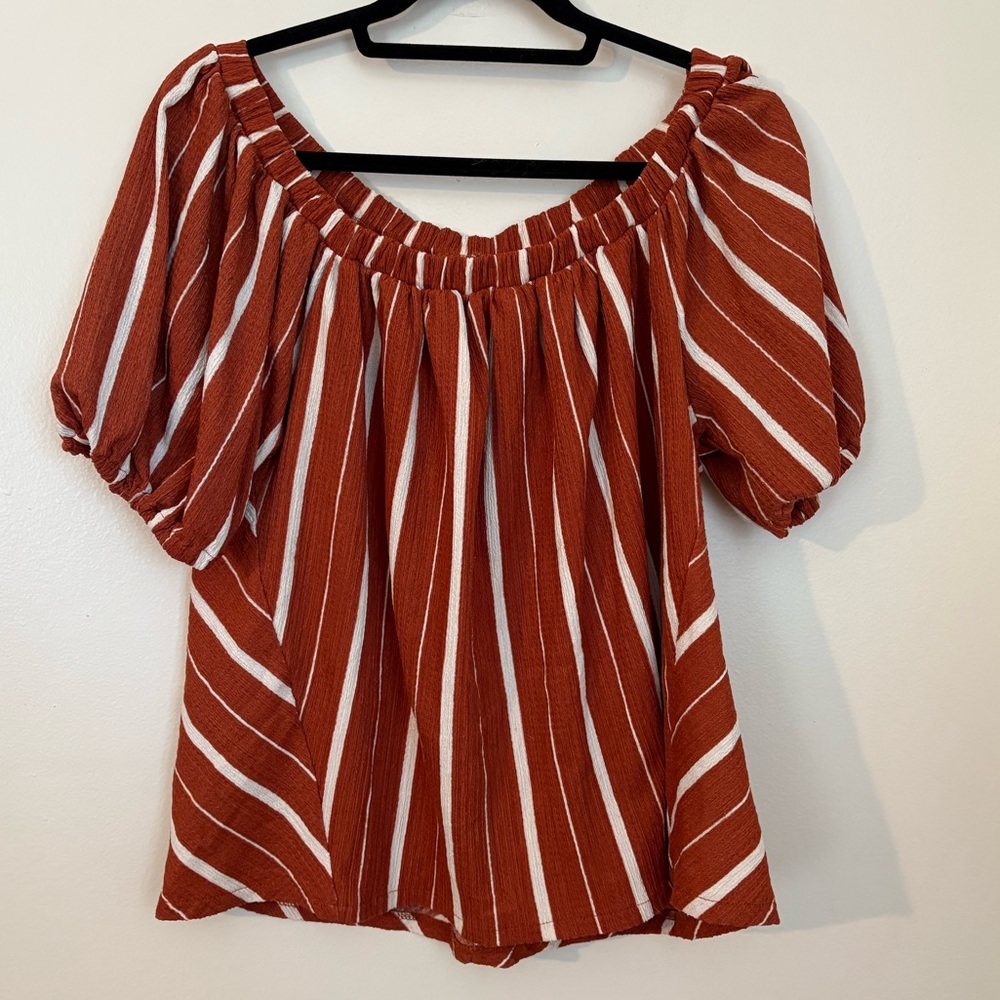 Anthropologie Elodie Off-The-Shoulder Top in Terra Cotta, Size M